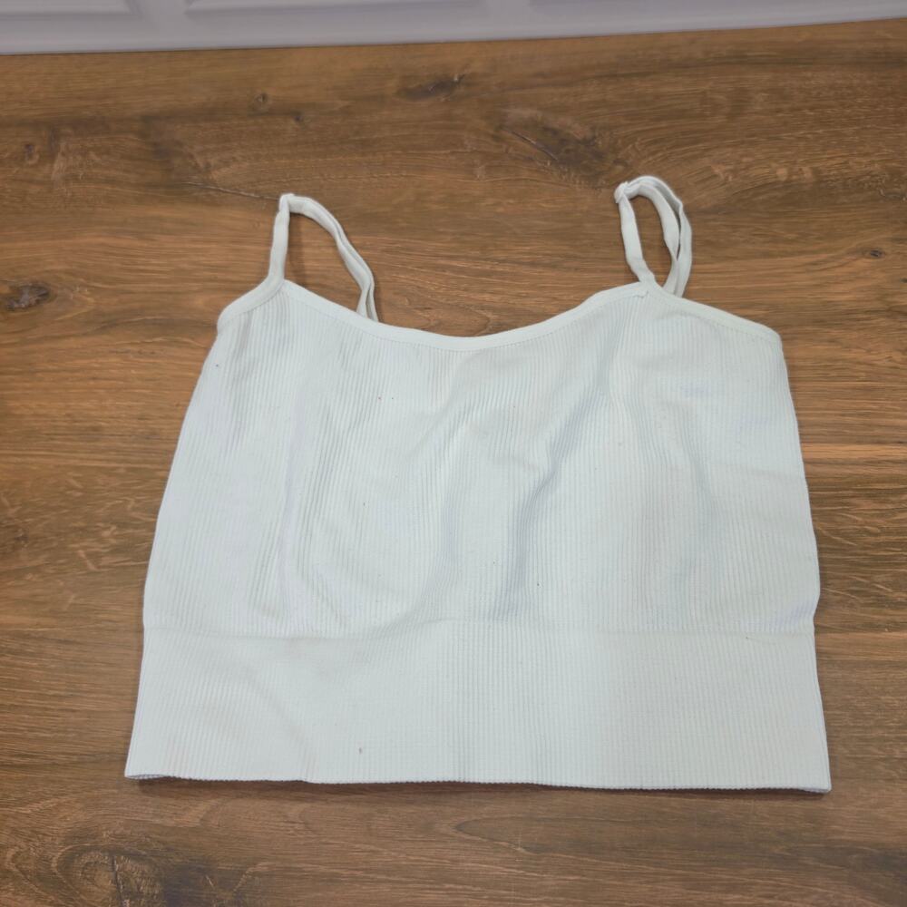 better / together Ribbed Cami Crop Top White Small Activewear Basic